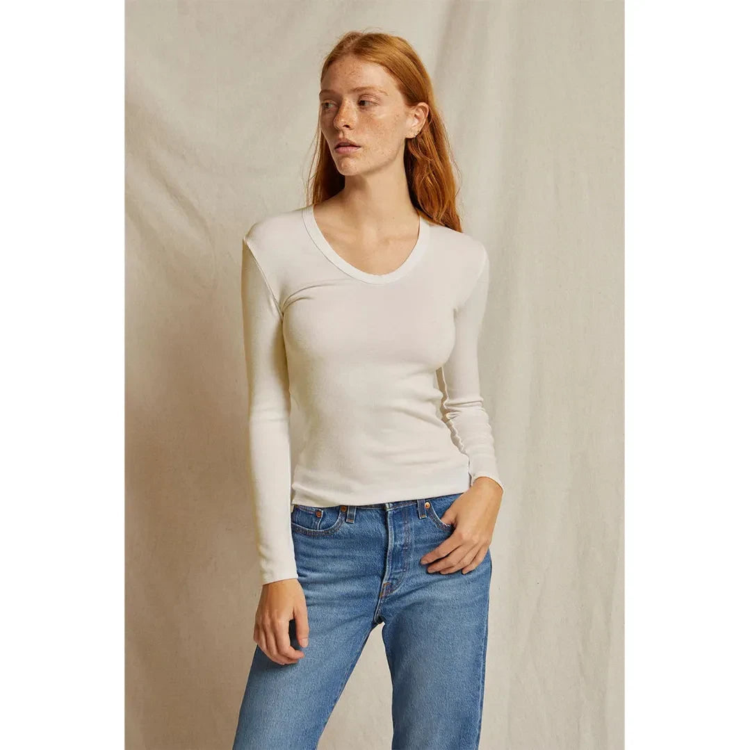 Robyn U Neck Rib Long Sleeve