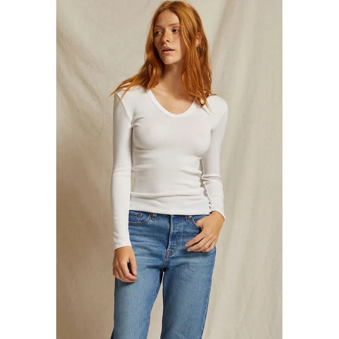 Robyn U Neck Rib Long Sleeve