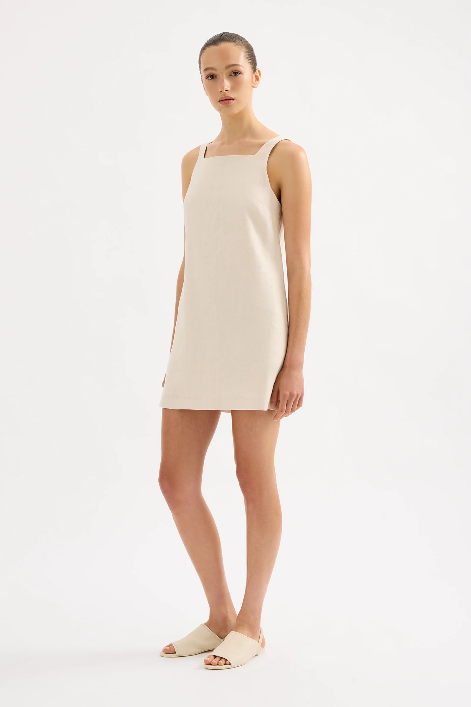 Eden Linen Mini Dress - Cream