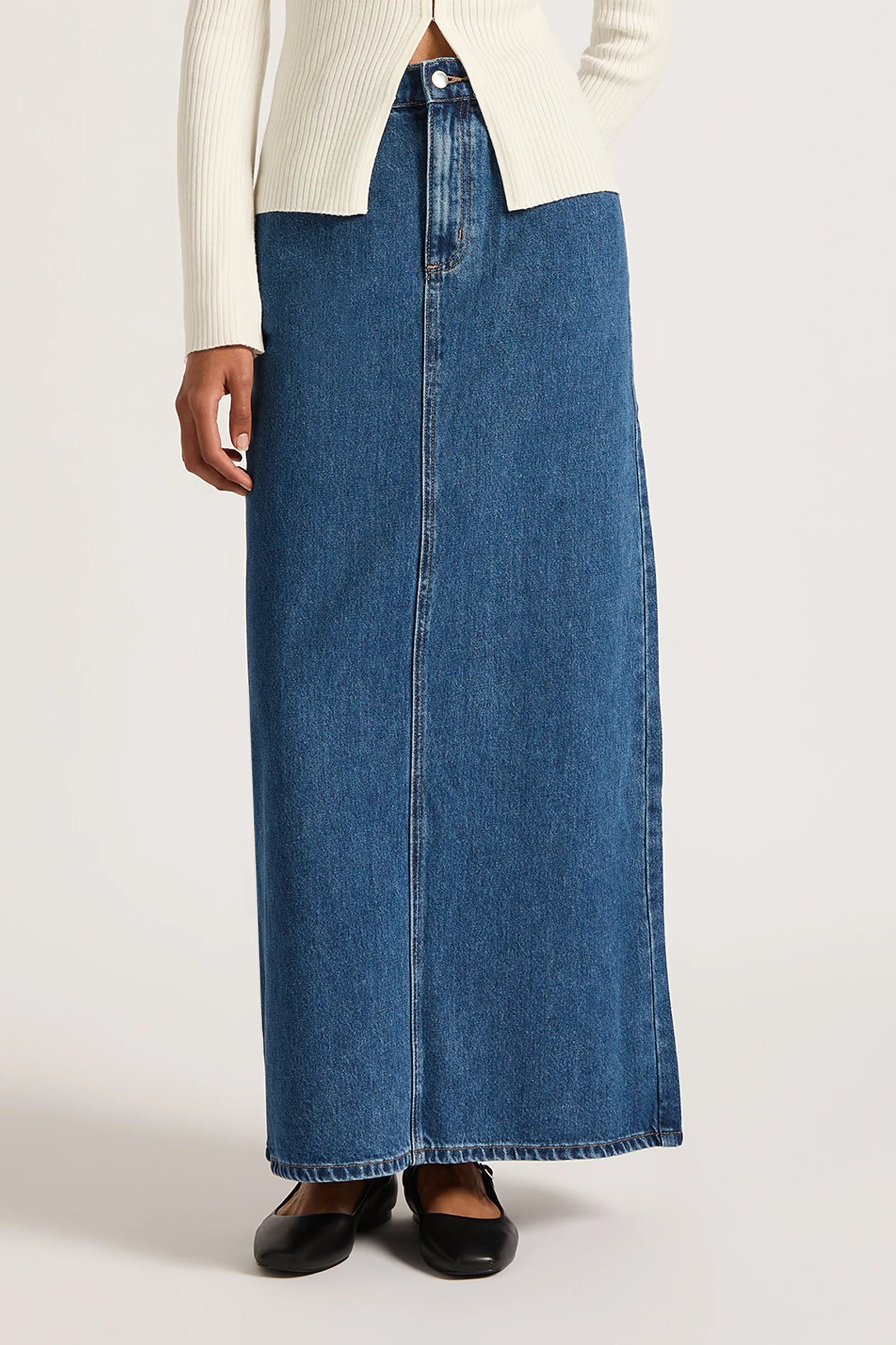 Nude Lucy Organic Denim Maxi Skirt - Vintage Blue Sale price