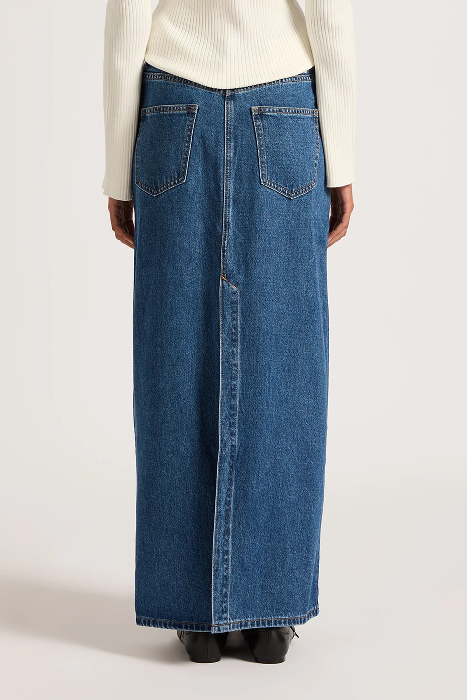 Nude Lucy Organic Denim Maxi Skirt - Vintage Blue Sale price