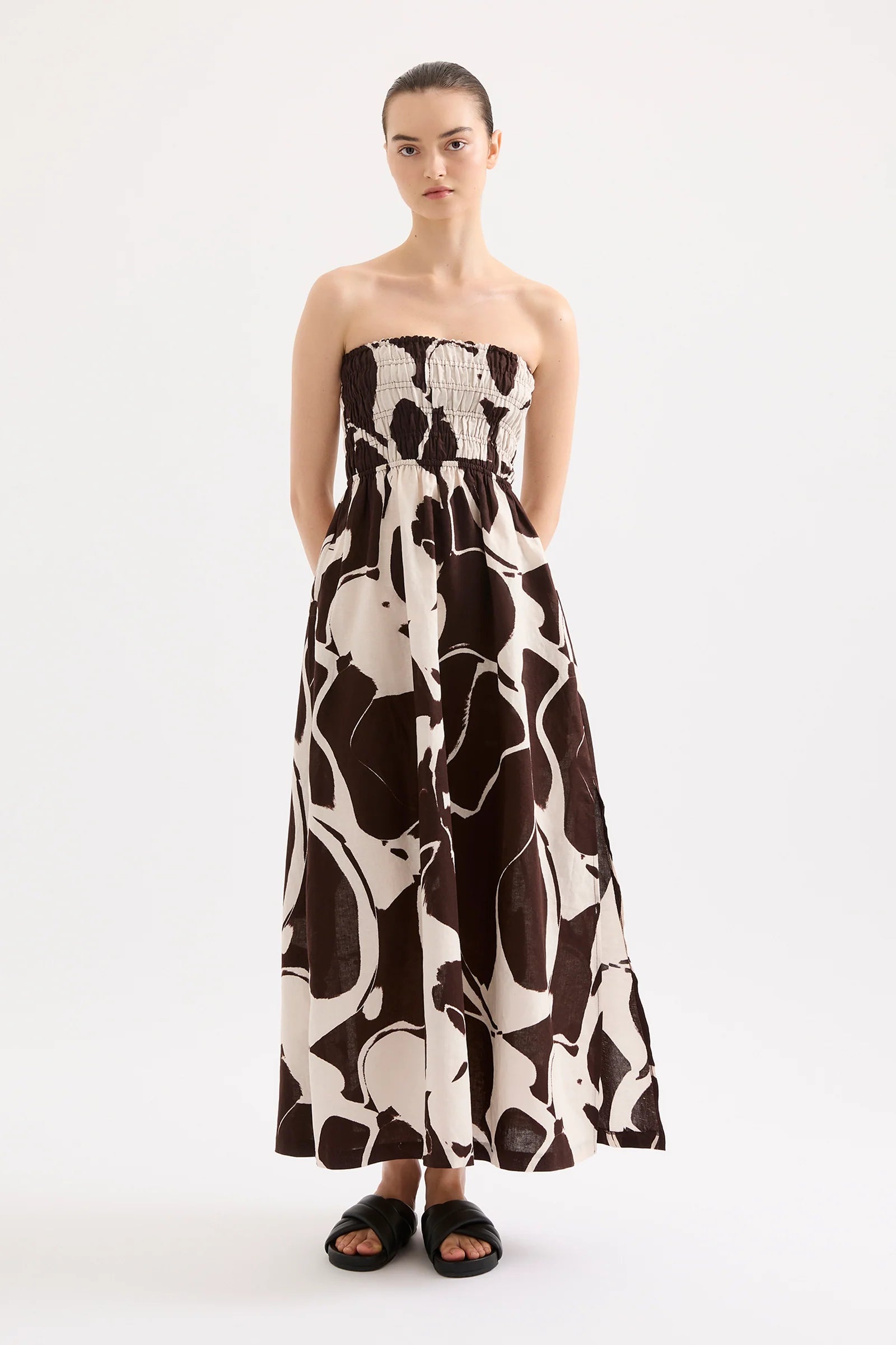 Shirred Maxi Dress - Ombra
