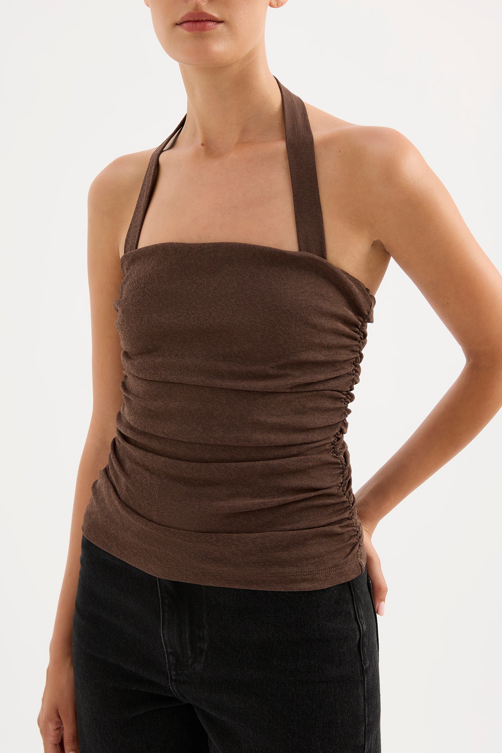Hermione Mesh Top - Chocolate