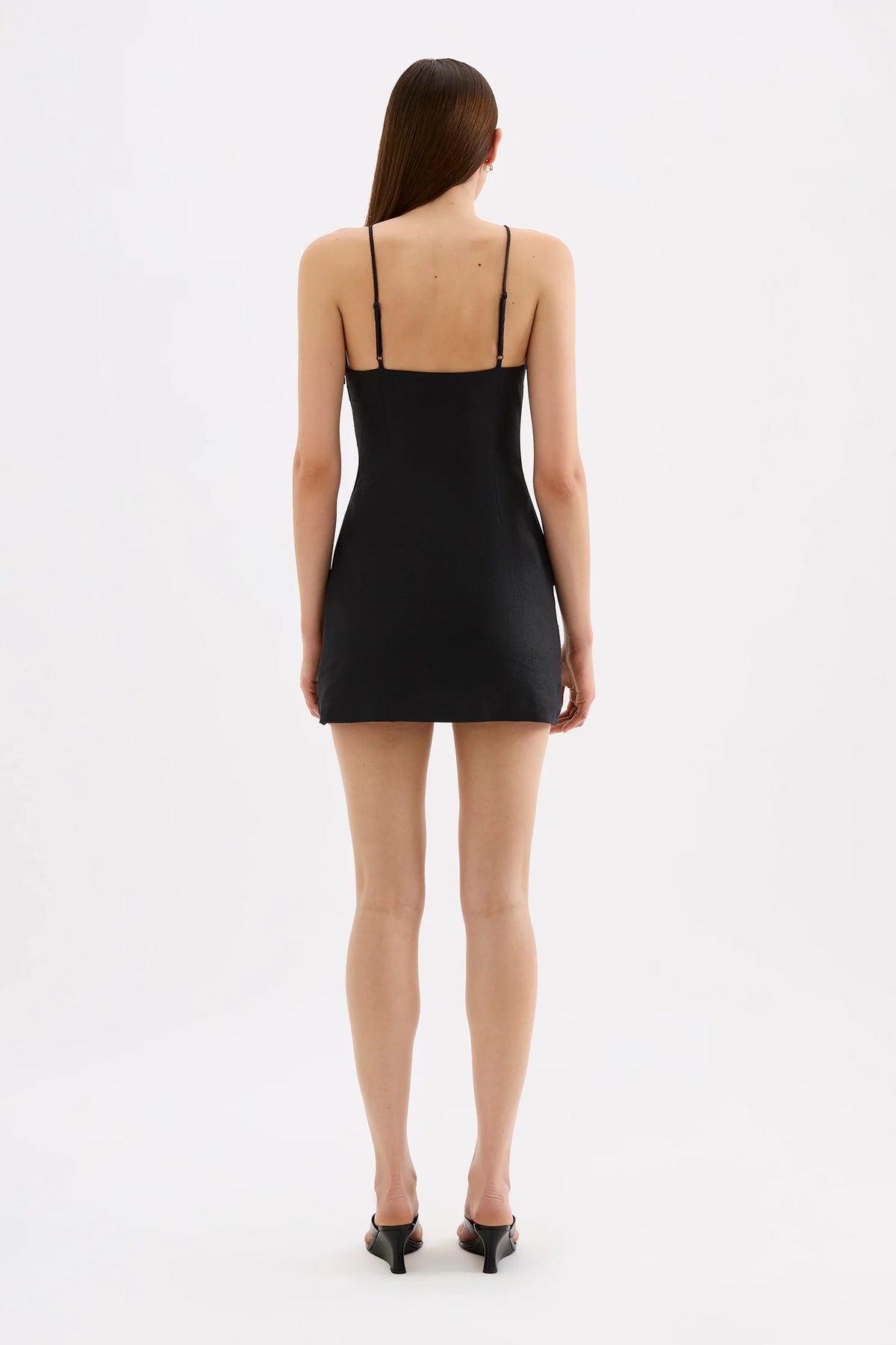 Talitha Linen Mini Dress - Black