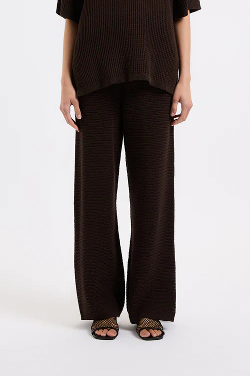 Willow Crochet Pant - Espresso