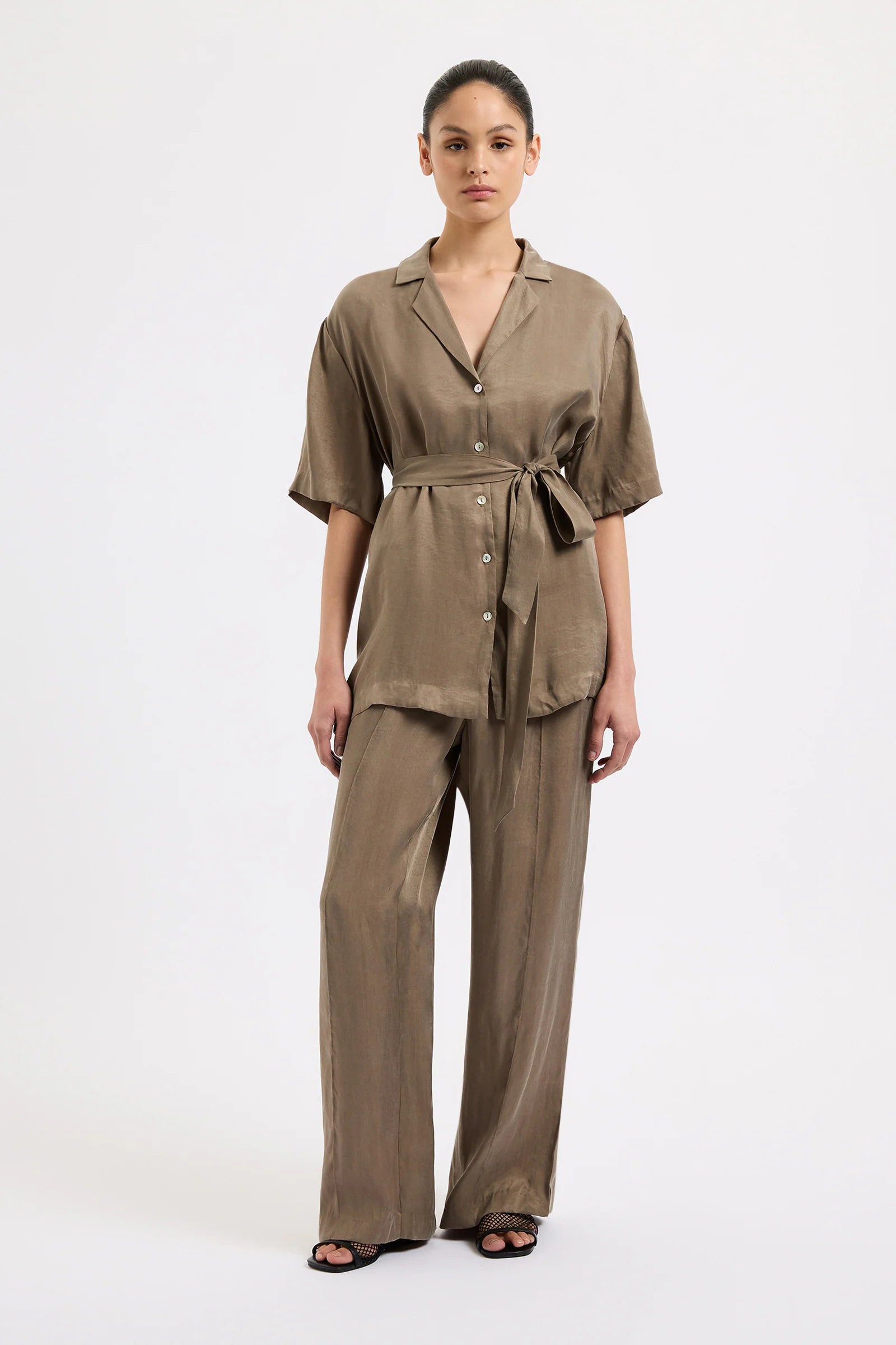 Seshni Tencel Shirt - Chestnut