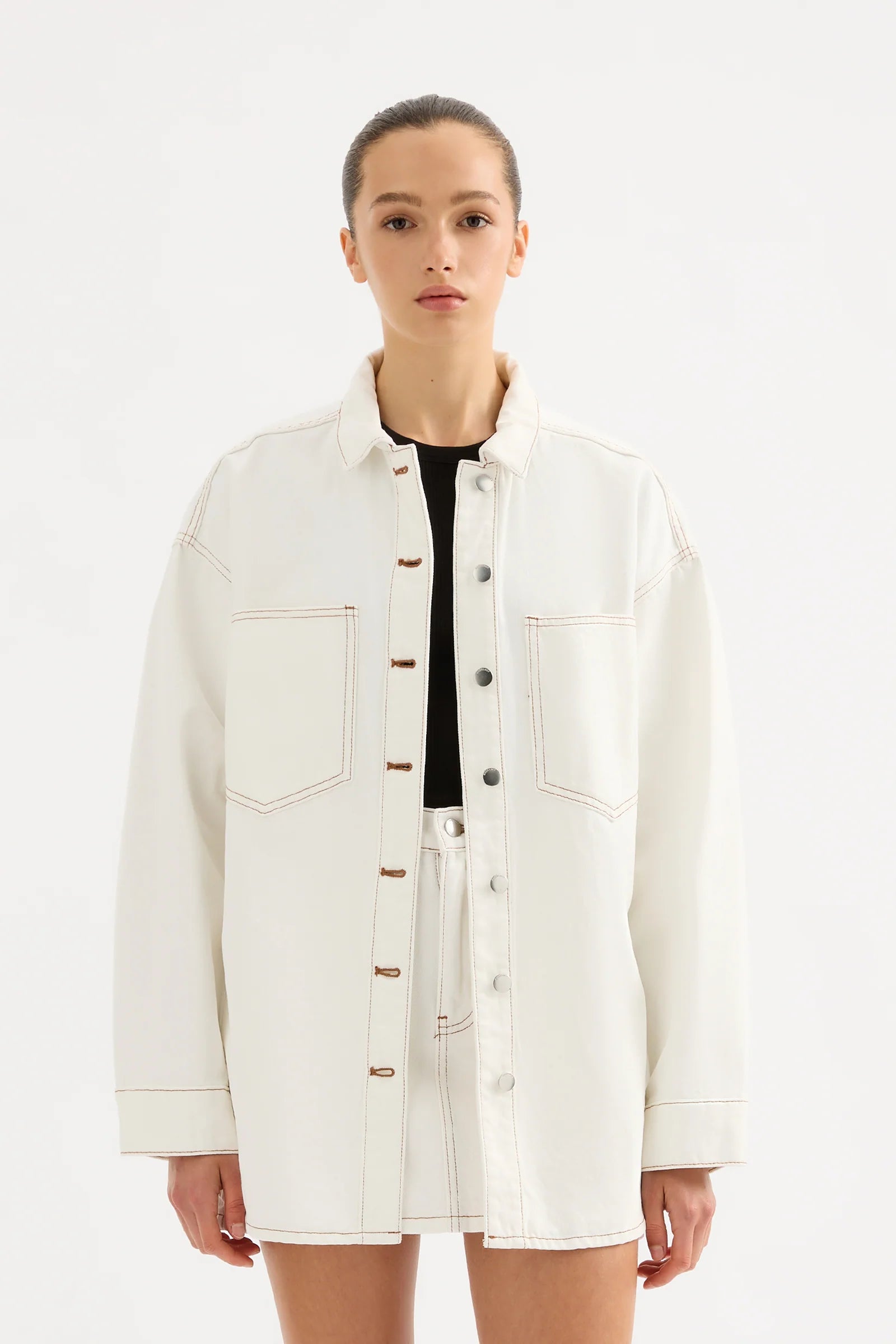 Organic Denim Overshirt - Salt