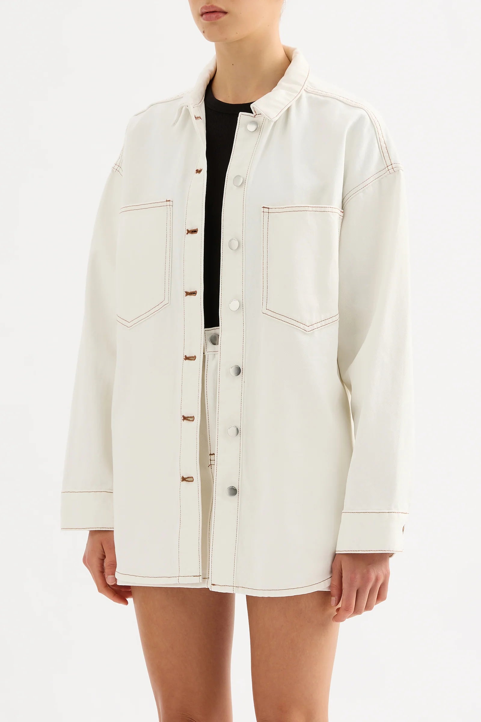 Organic Denim Overshirt - Salt