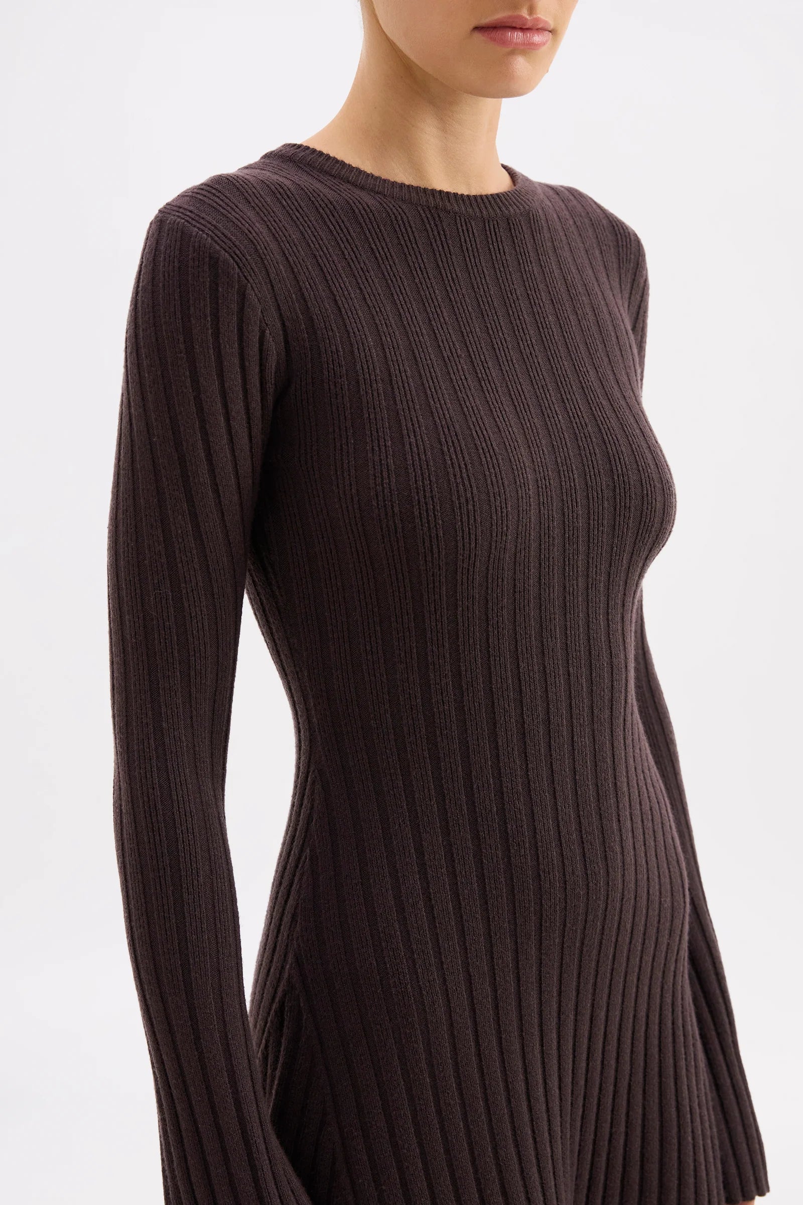 Astrid Knit Mini Dress - Espresso