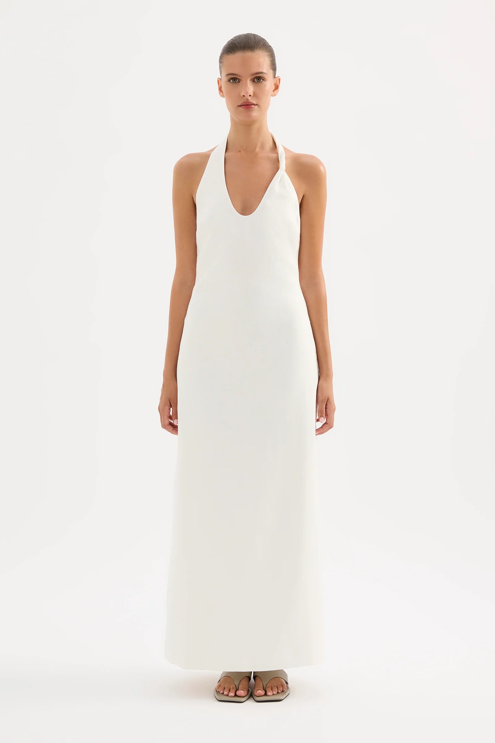 Zayda Linen Dress - White