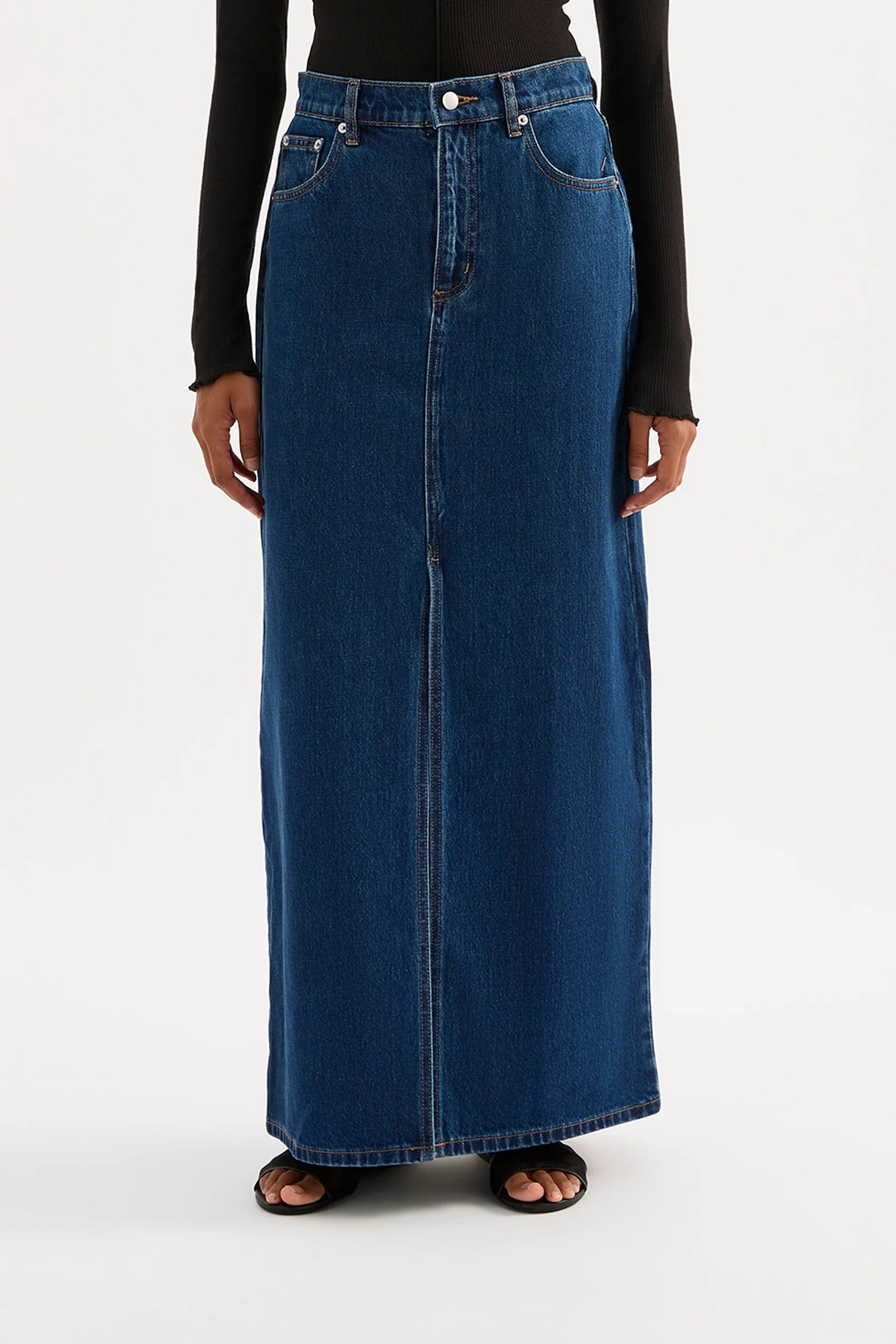 Sia Denim Maxi Skirt - Force Blue