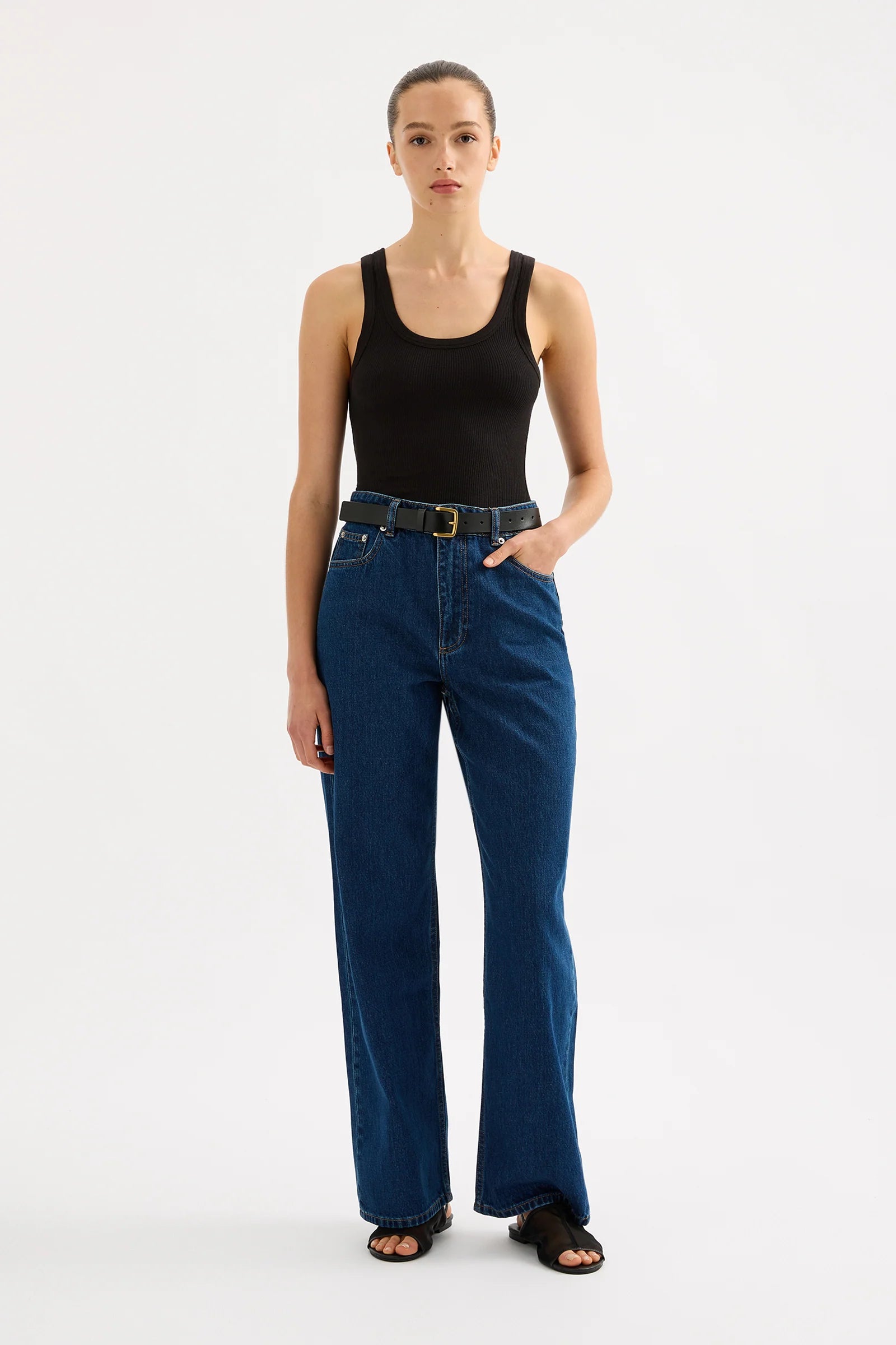 Organic Relaxed Leg Jean - Force Blue