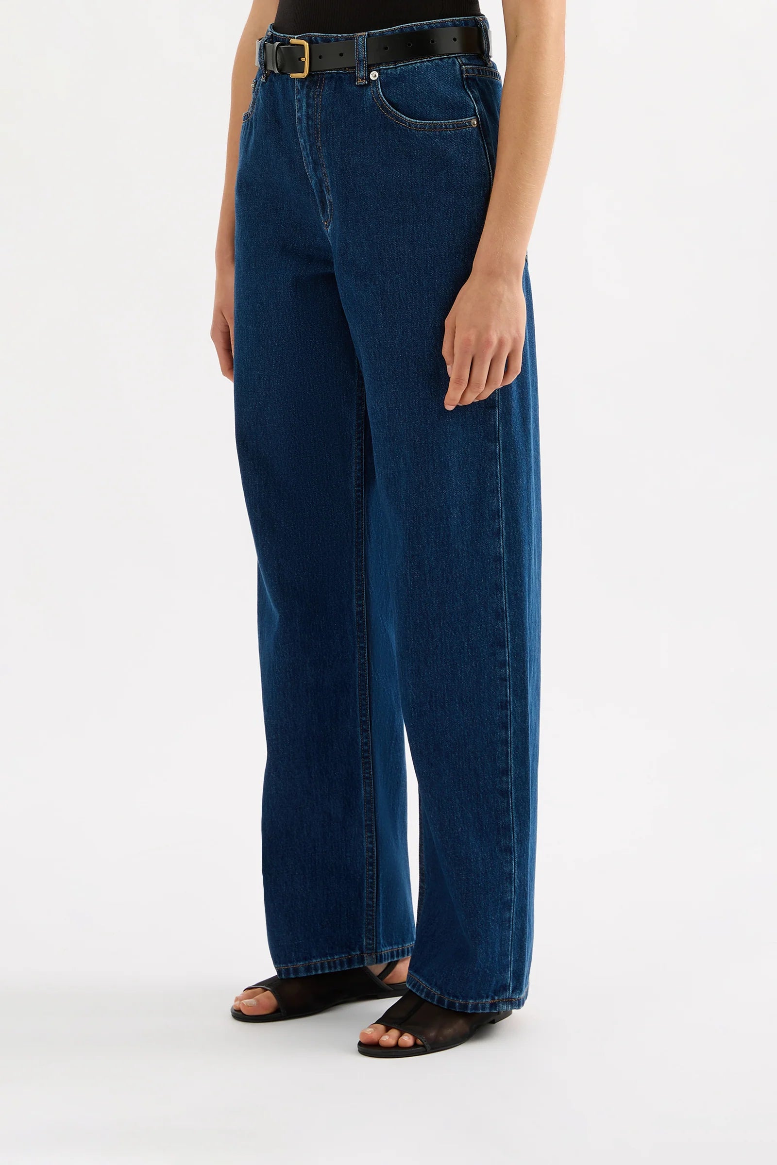 Organic Relaxed Leg Jean - Force Blue