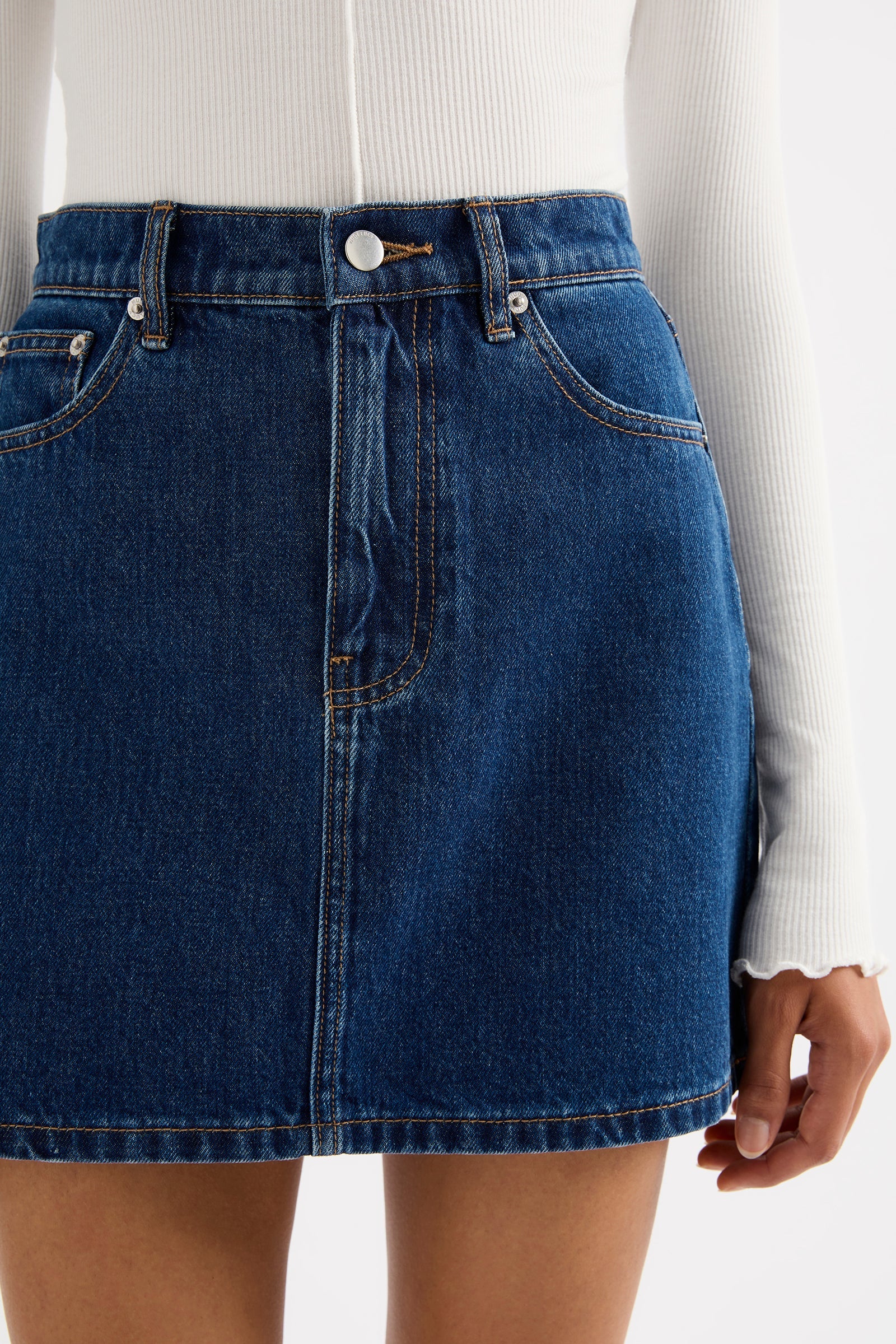 Sia Denim Mini Skirt - Force Blue