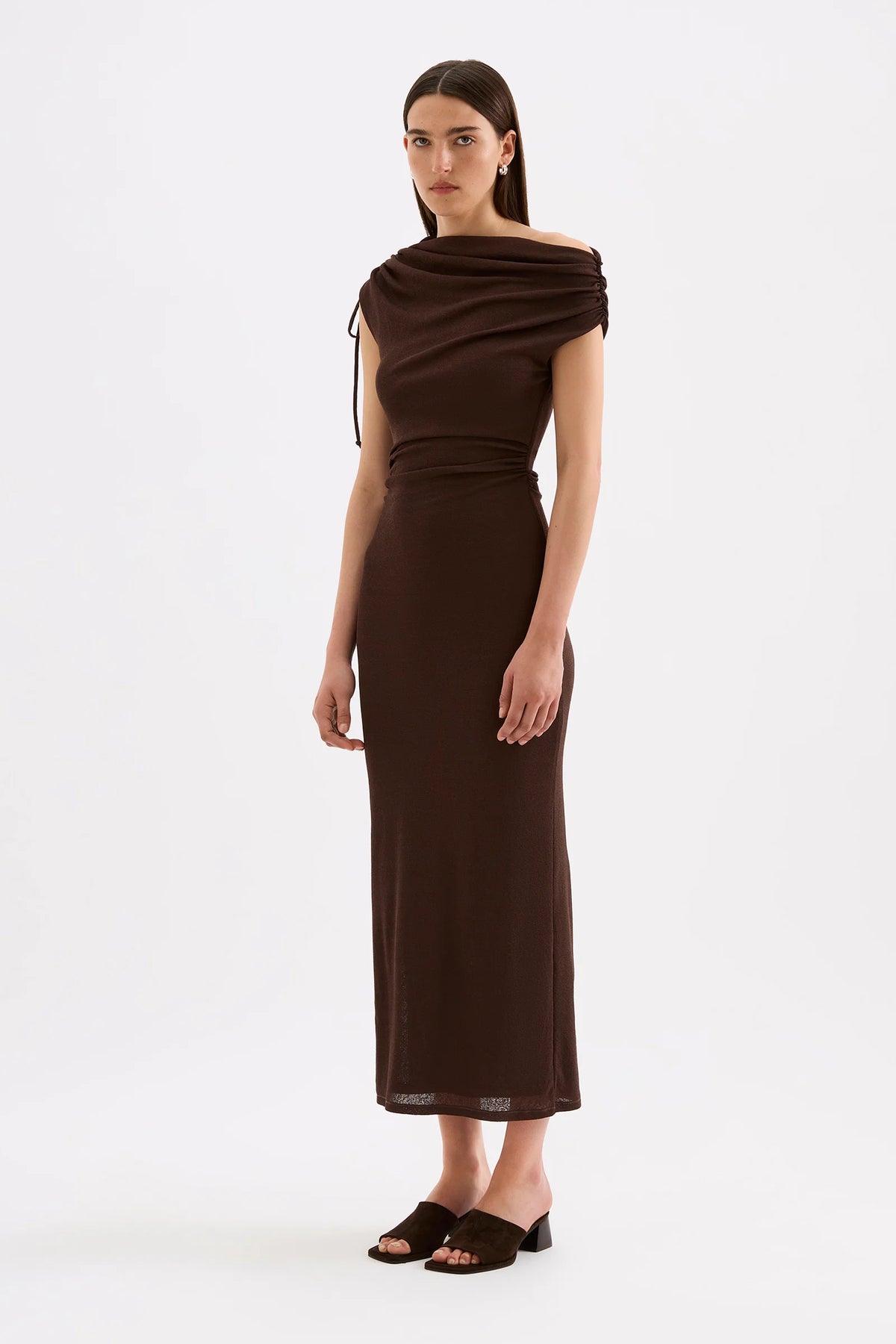 Lani Mesh Maxi Dress  - Chocolate