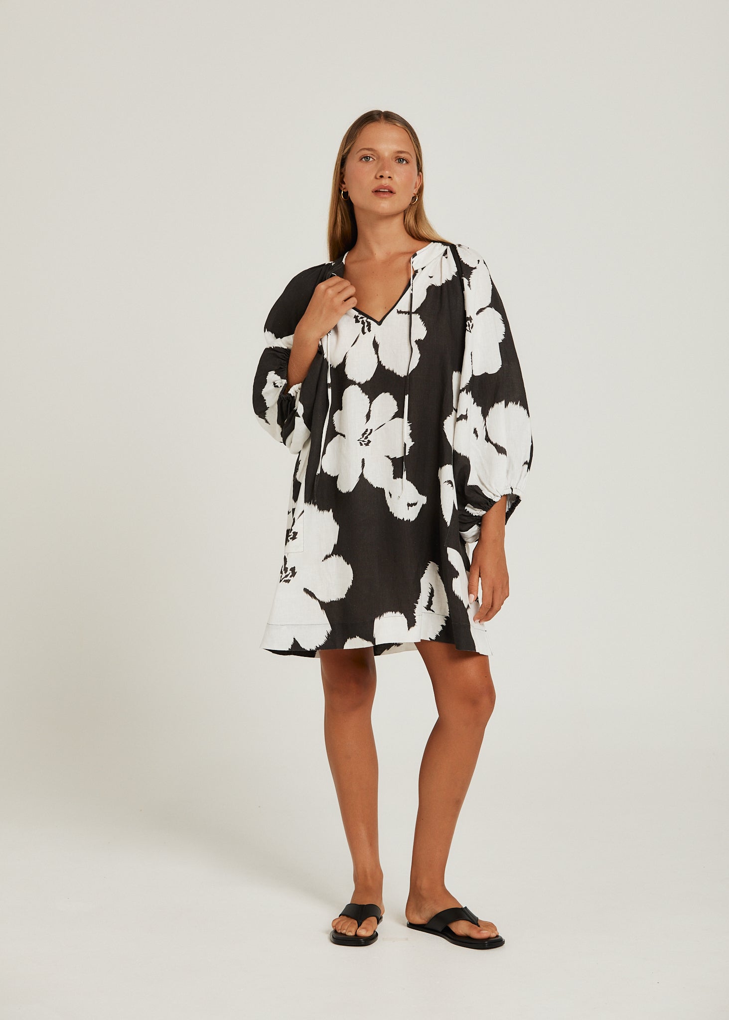 Sangria Dress - Charcoal Bloom