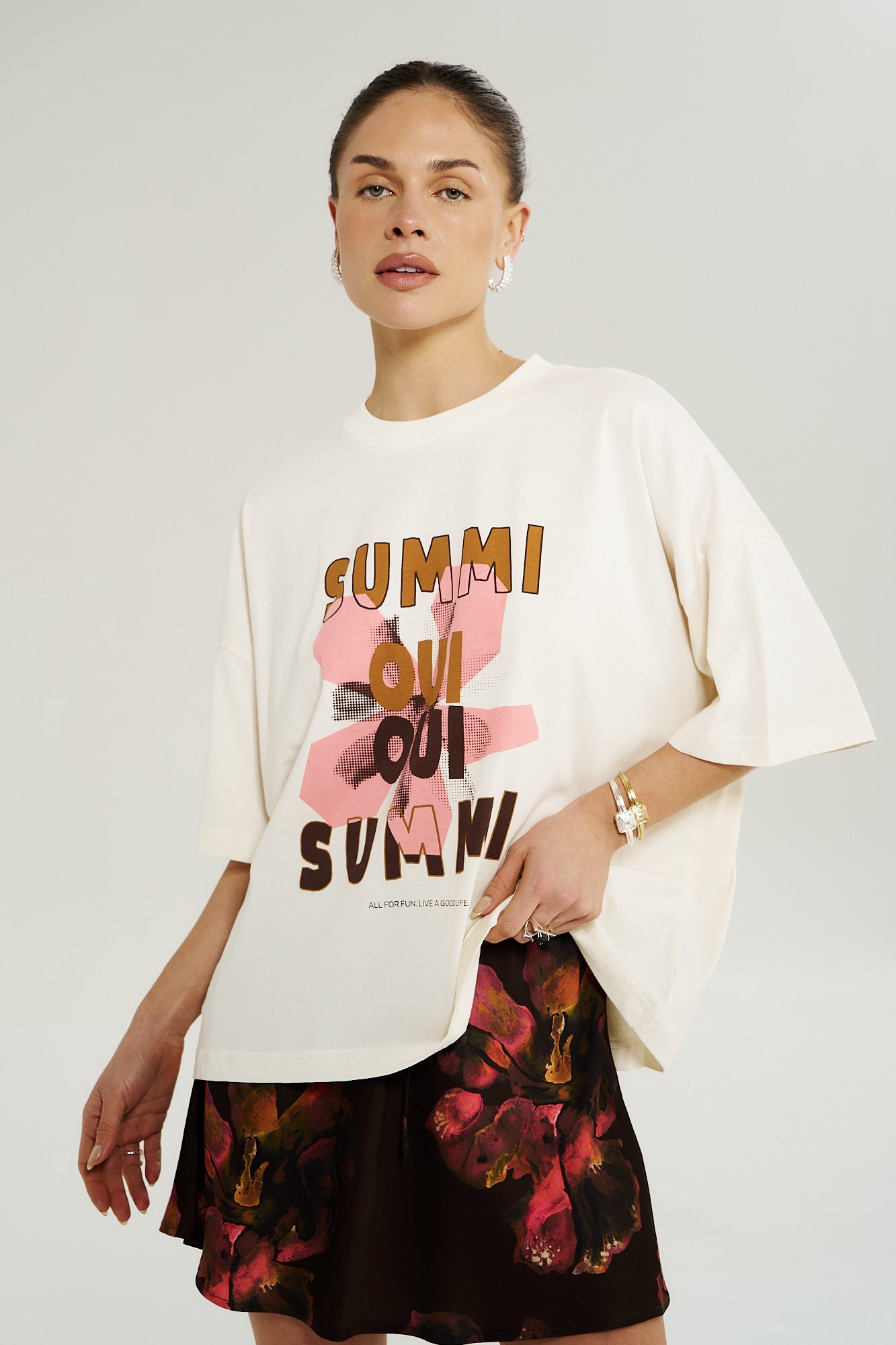 Oui Oui Tee – Vintage White