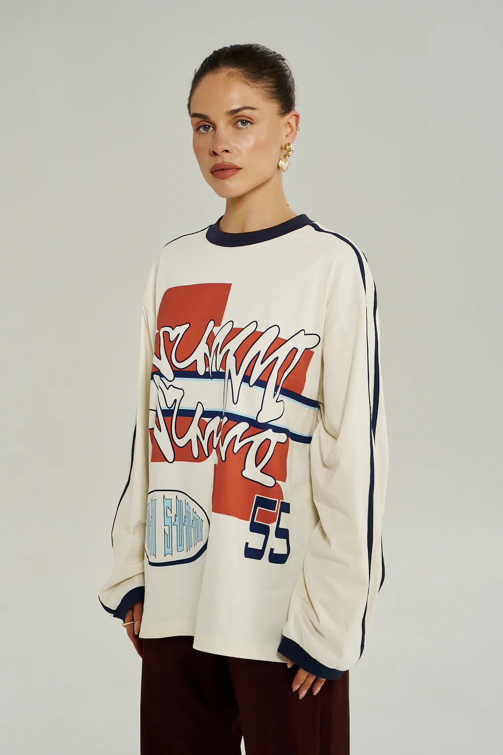 Blue 55 LS Tee - Vintage White