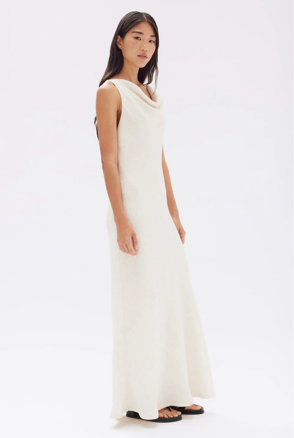 Reign Textured Midi Dress - Cream