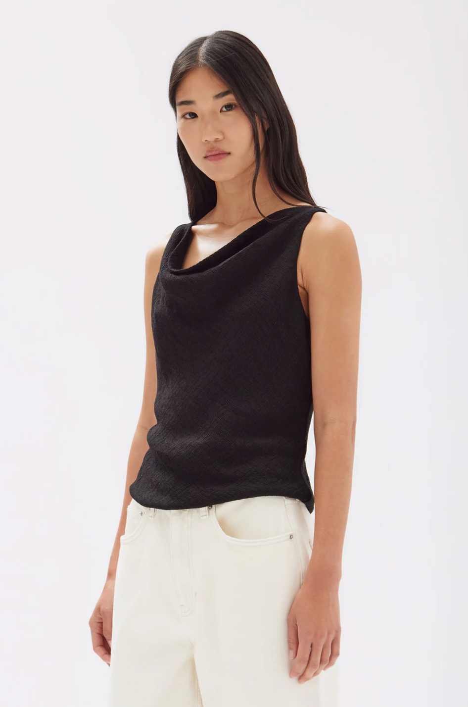 Reign Textured Top - Black