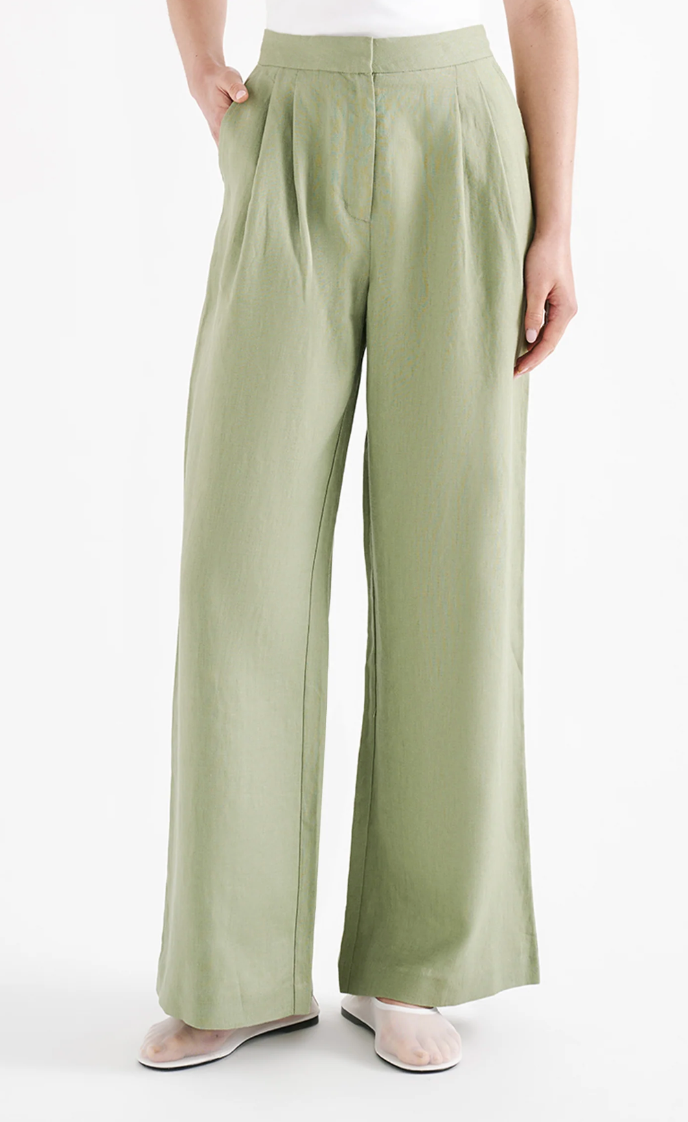 Thilda Linen Pant - Sage