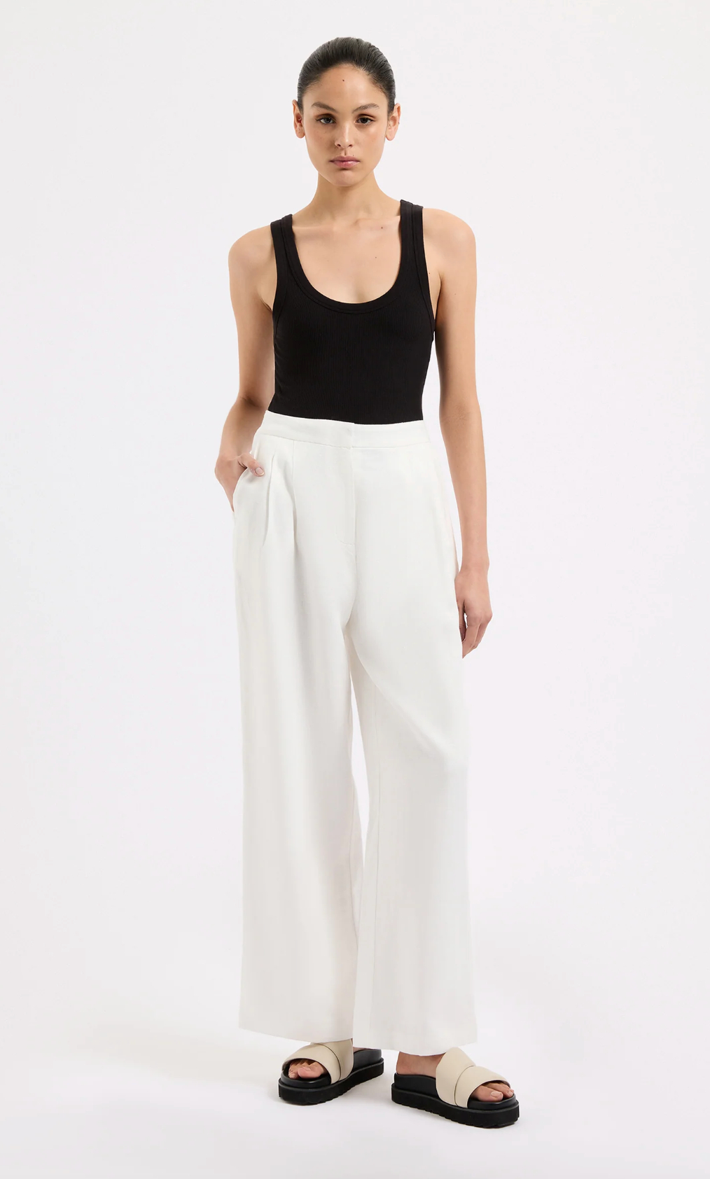 Thilda Linen Culotte - White