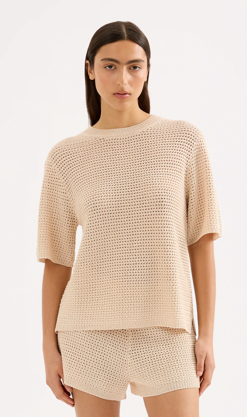 Sawyer Crochet Tee - Cream