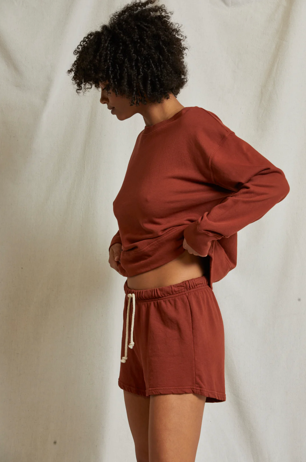 Layla French Terry Sweat Shorts - Russet