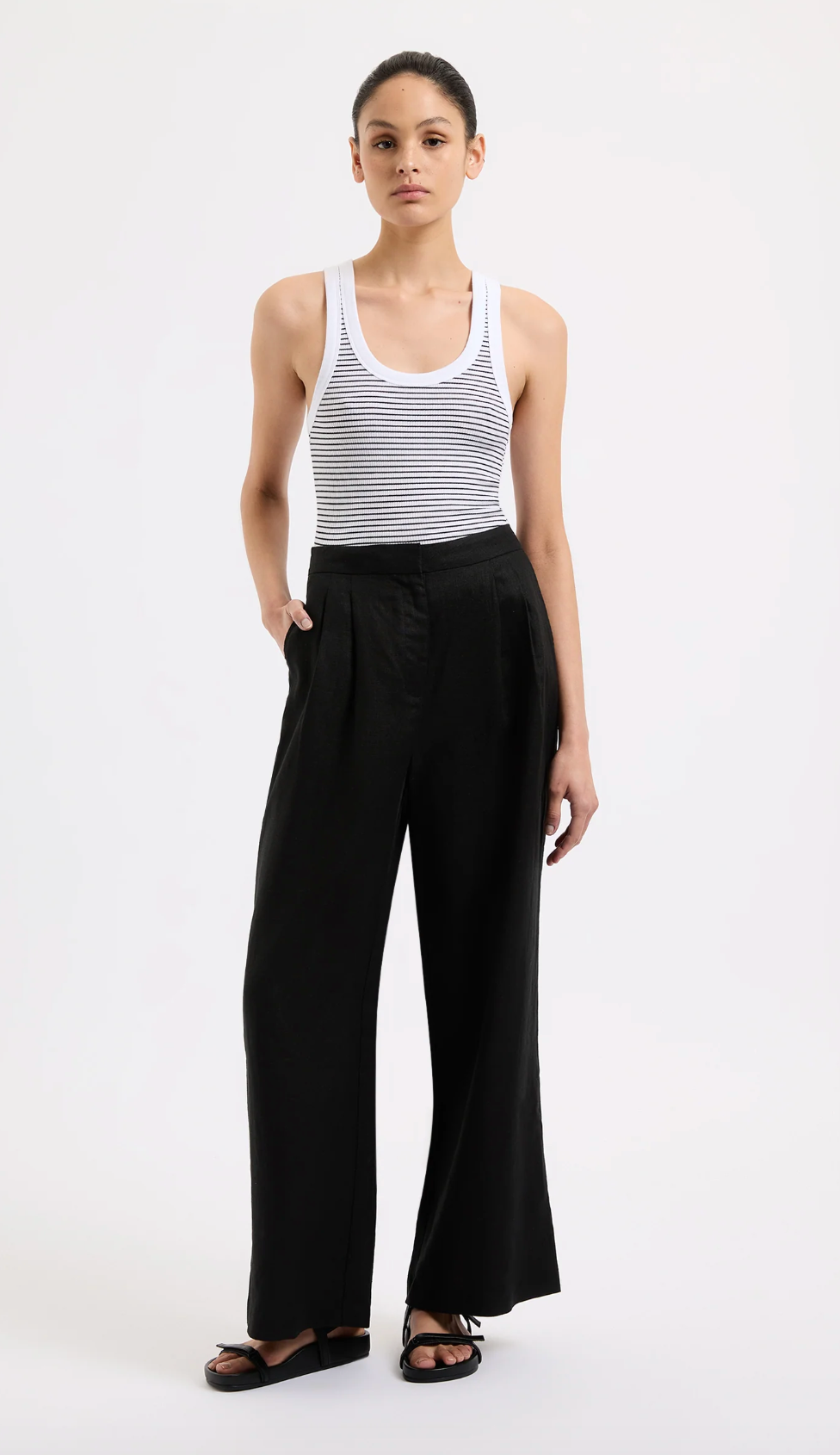 Thilda Linen Pant - Black