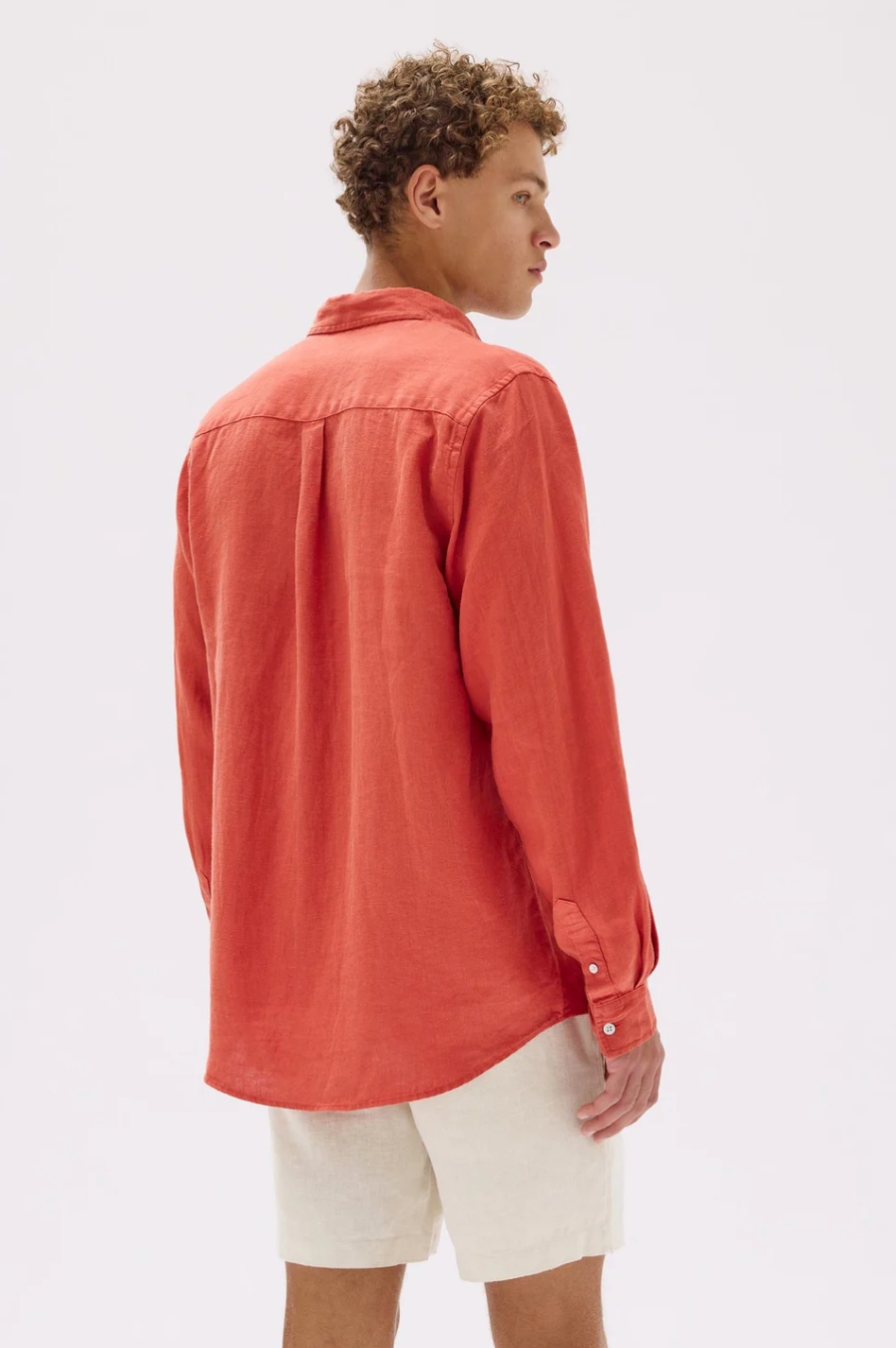 Casual Long Sleeve Shirt - Papaya