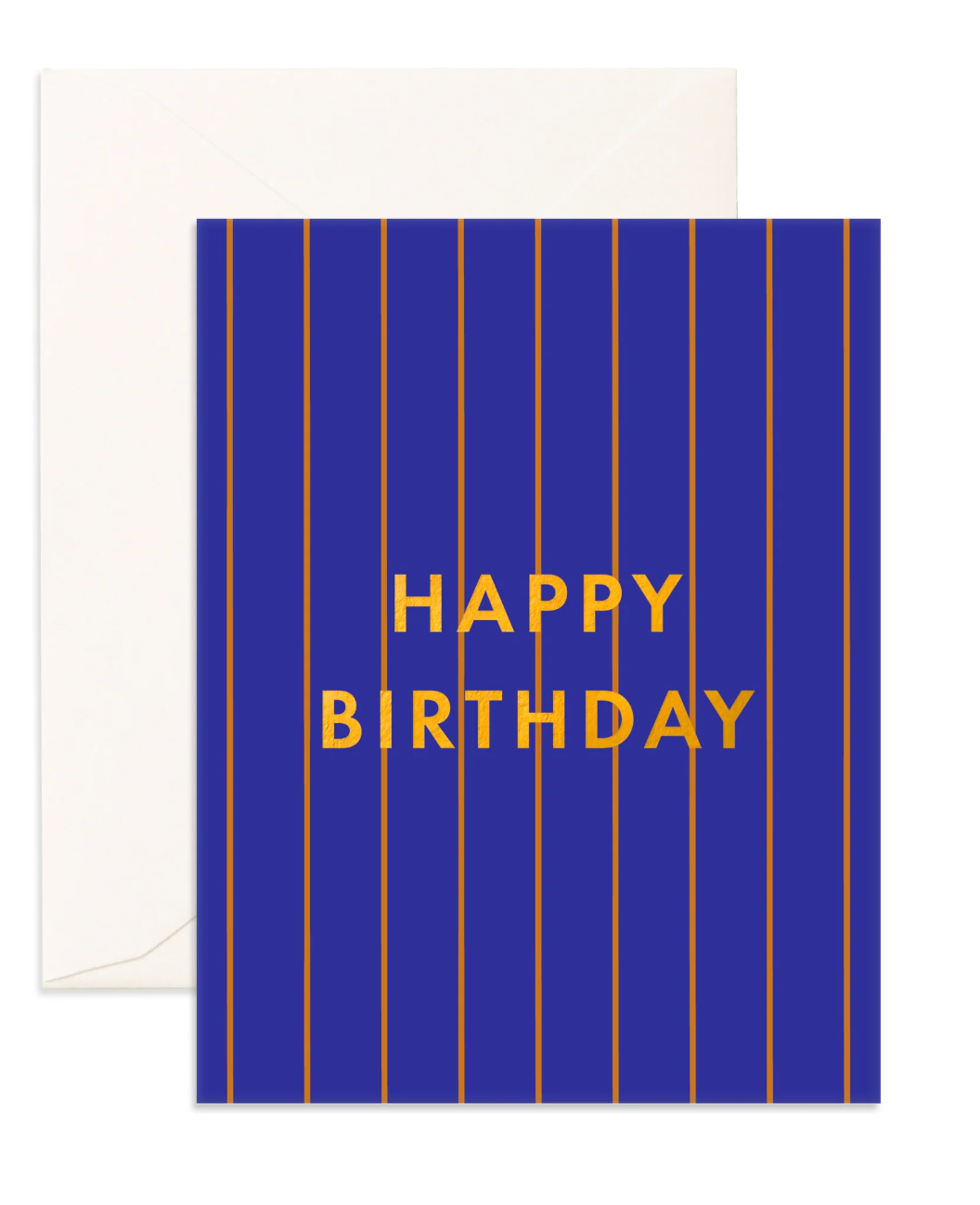 Birthday Cobalt Pinstripe Greeting Card