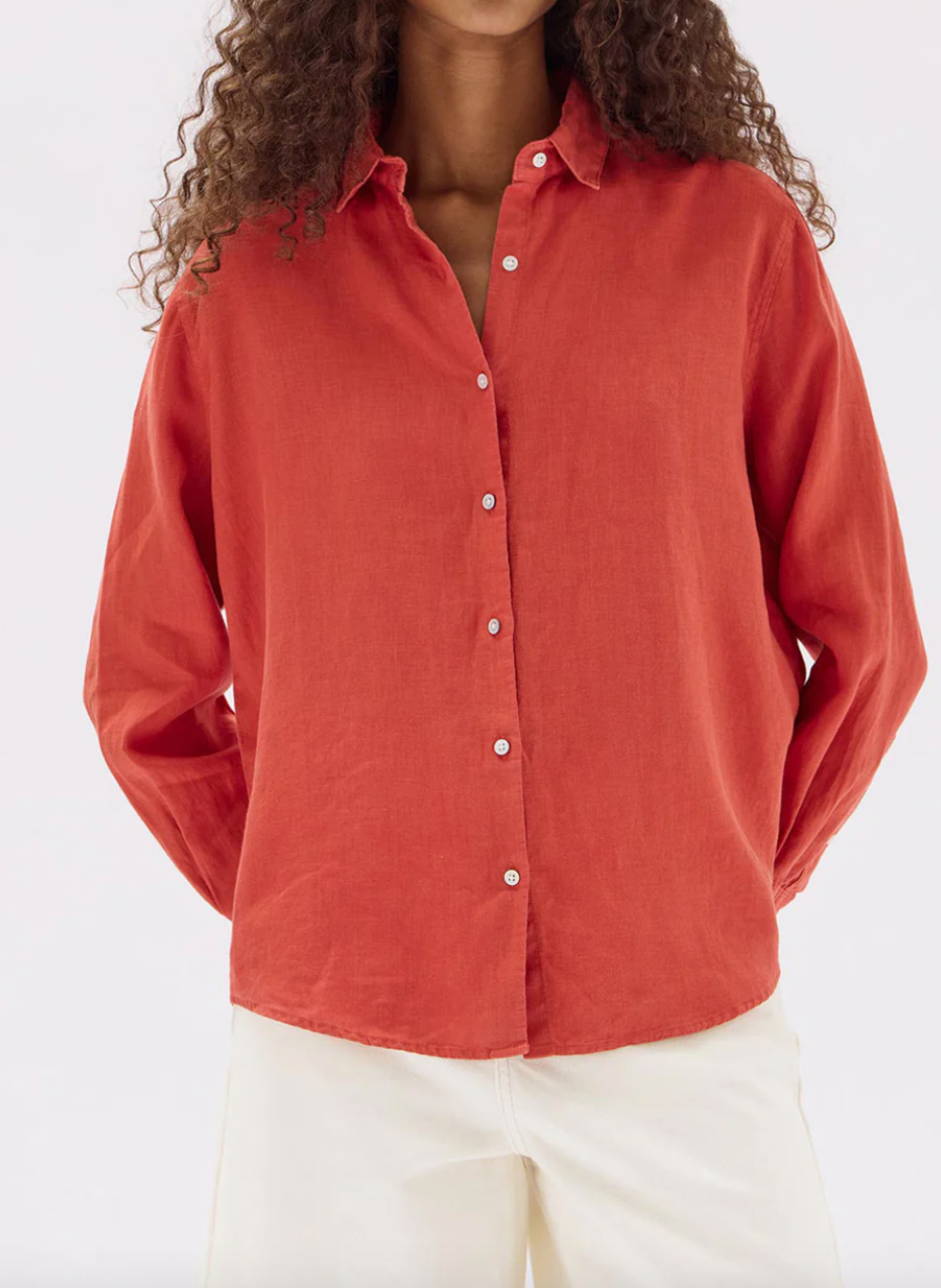 Xander Long Sleeve Shirt - Papaya