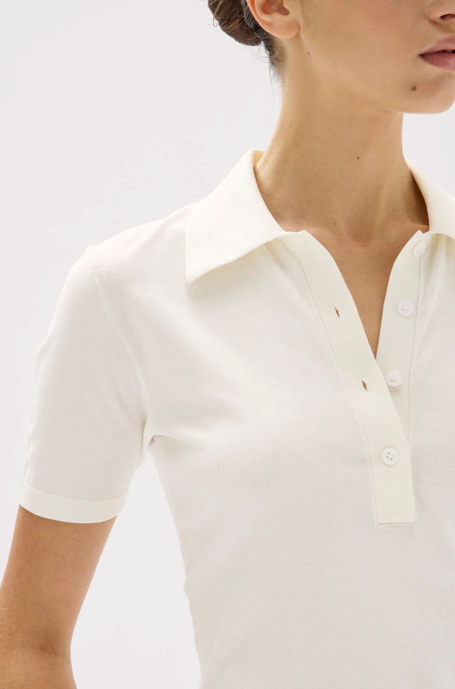 Emmeline Knit Polo - Cream