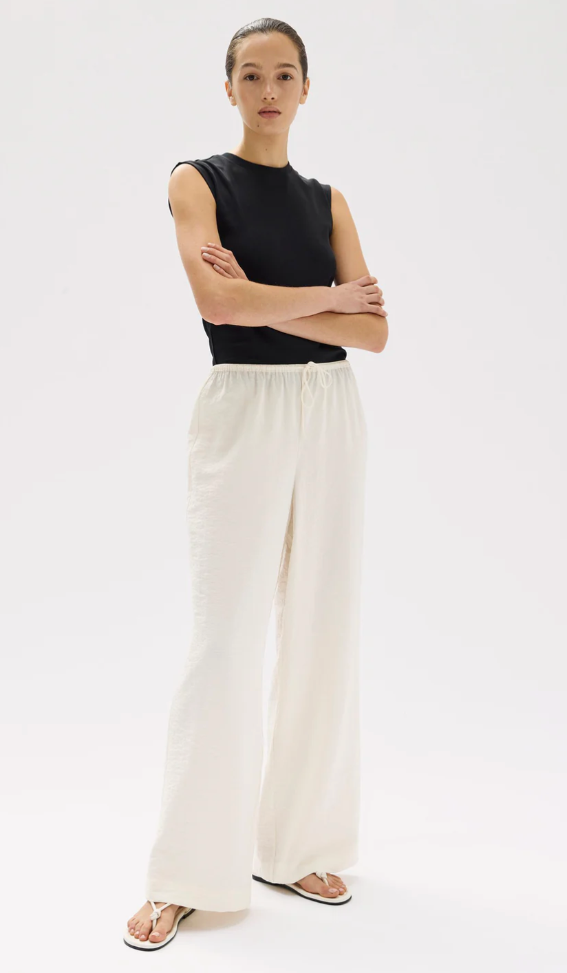 Heather Silk Blend Pant - Cream