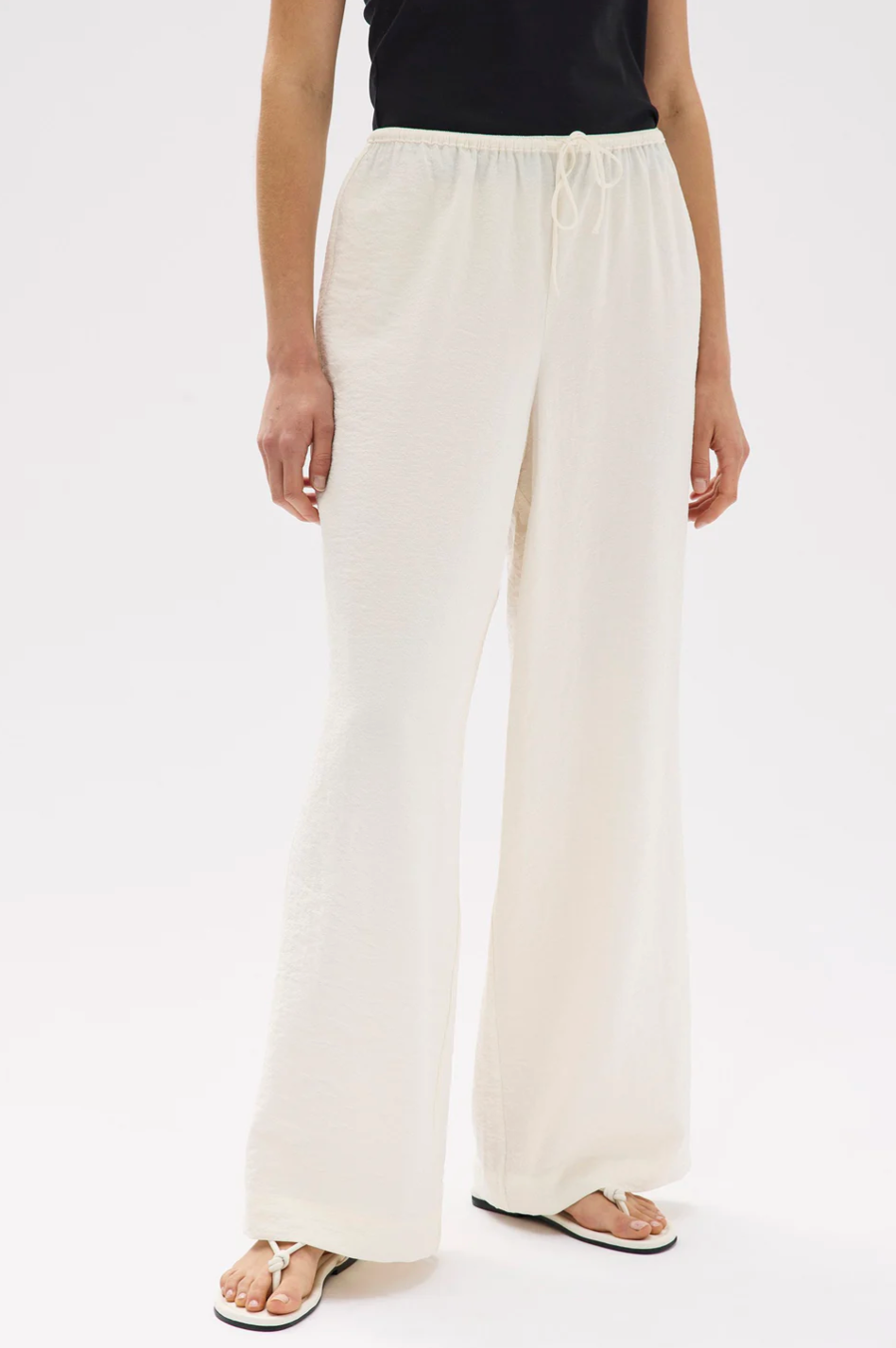 Heather Silk Blend Pant - Cream