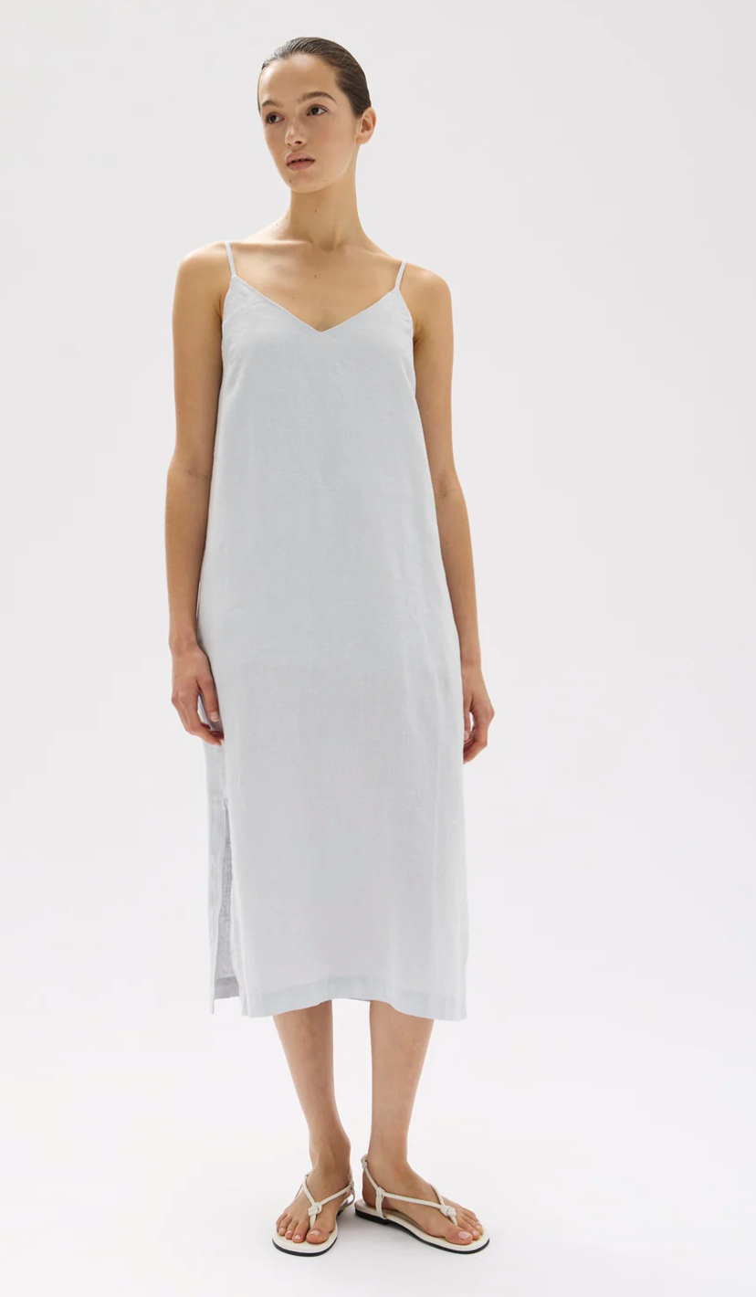 Vallory Linen Slip Dress - Blue Haze