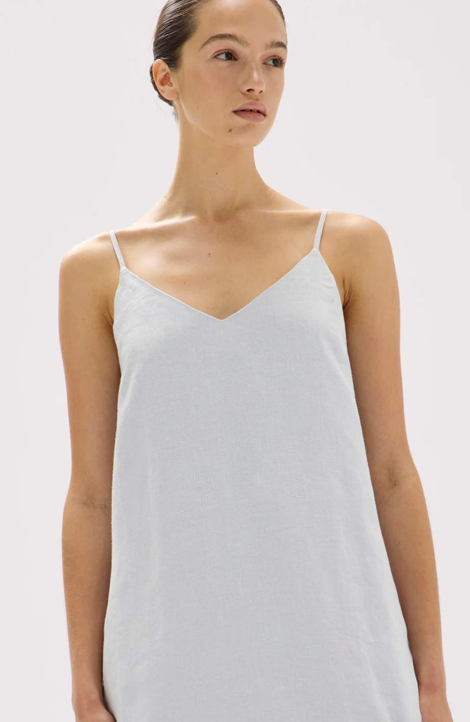 Vallory Linen Slip Dress - Blue Haze