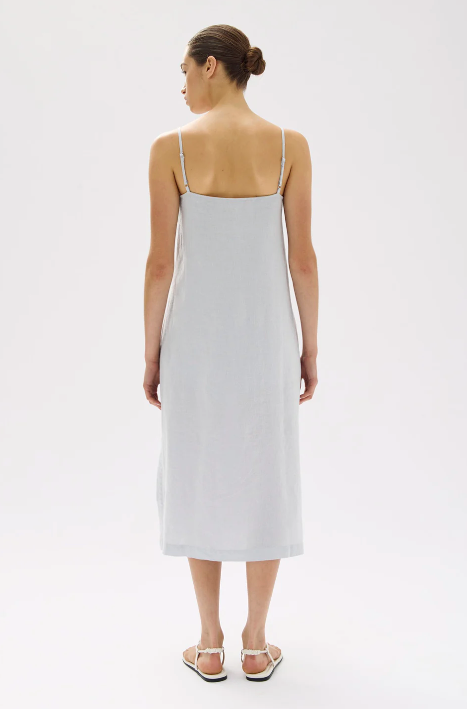 Vallory Linen Slip Dress - Blue Haze