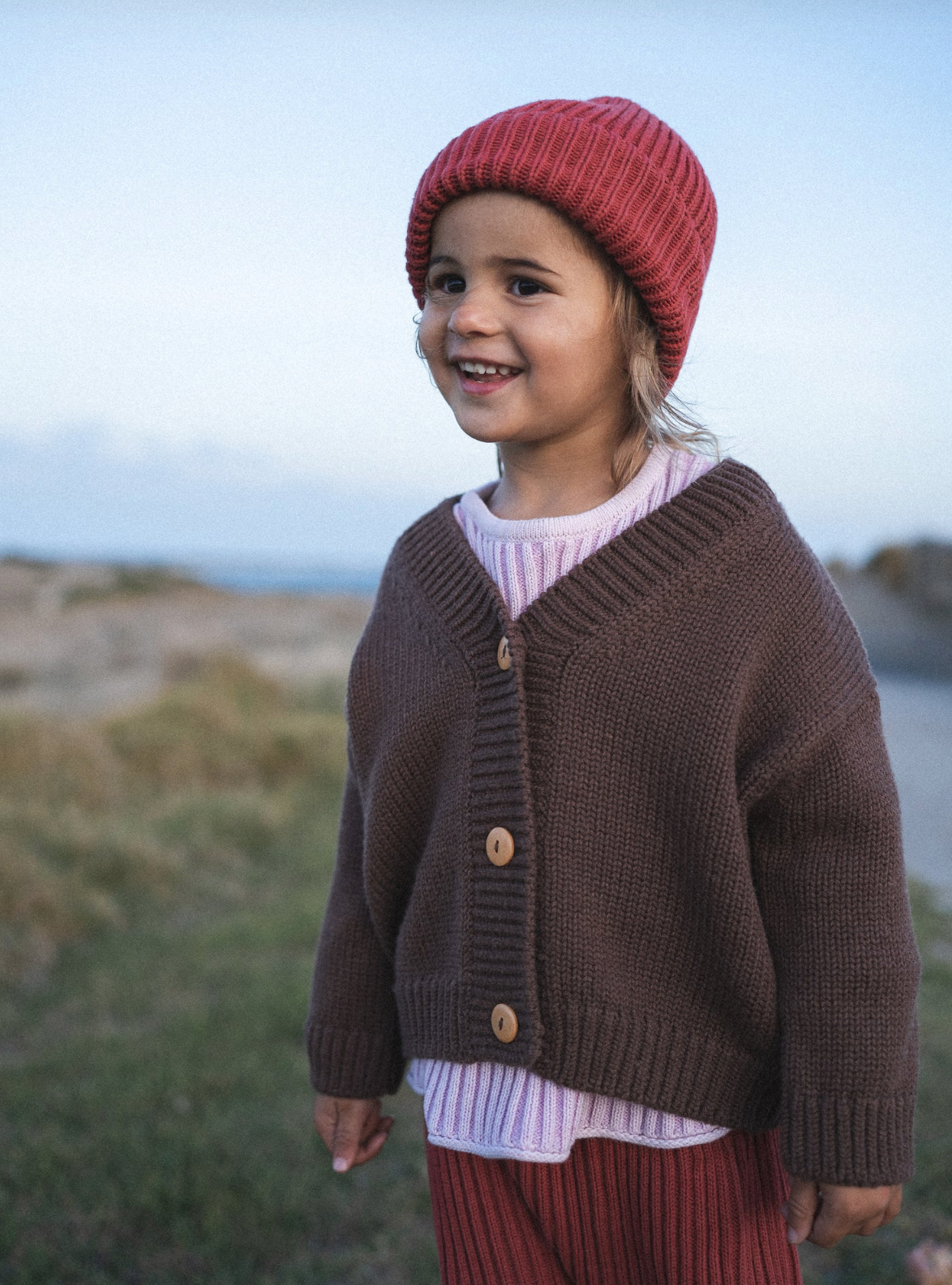 Wool Knitted Cardigan - Cocoa