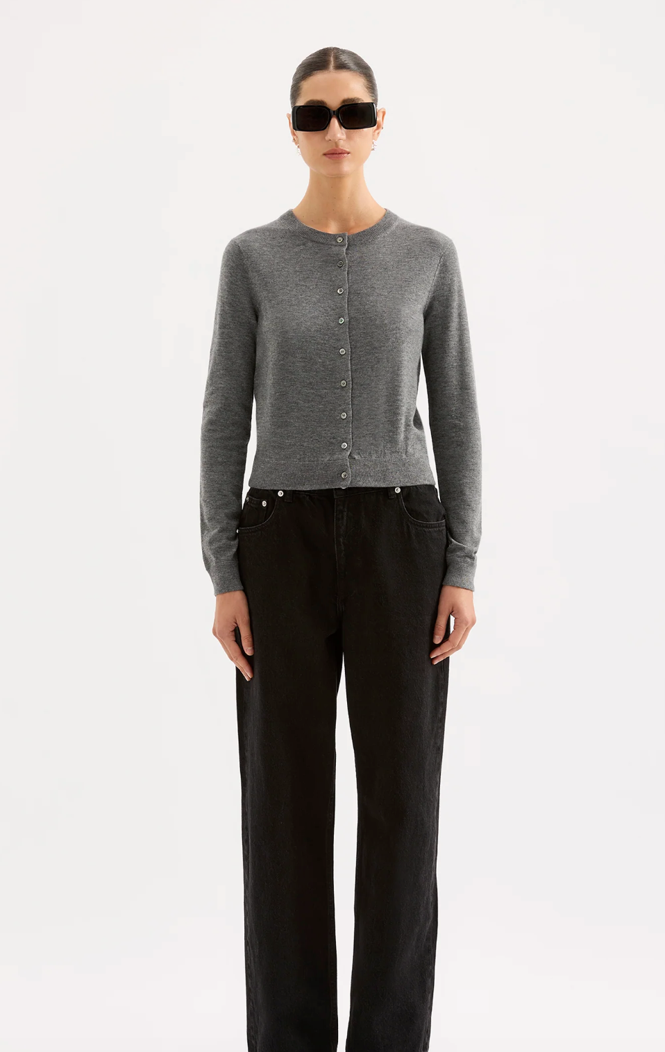 Rae Knit Cardigan - Charcoal