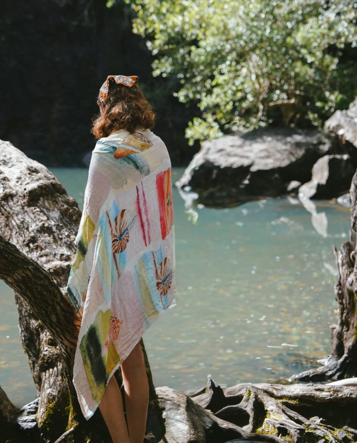 Bamboo & Cotton Wrap - Treasure Tide