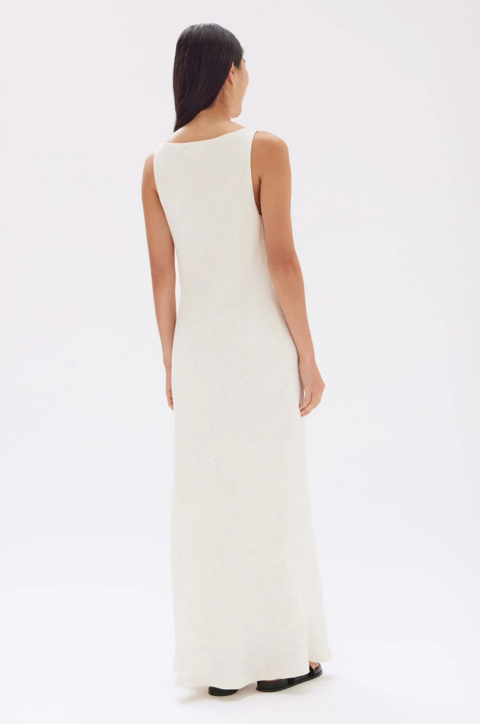 Reign Textured Midi Dress - Cream