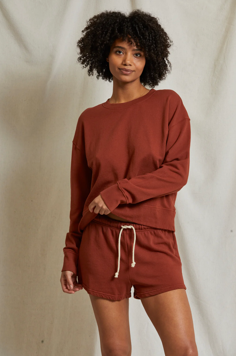 Layla French Terry Sweat Shorts - Russet