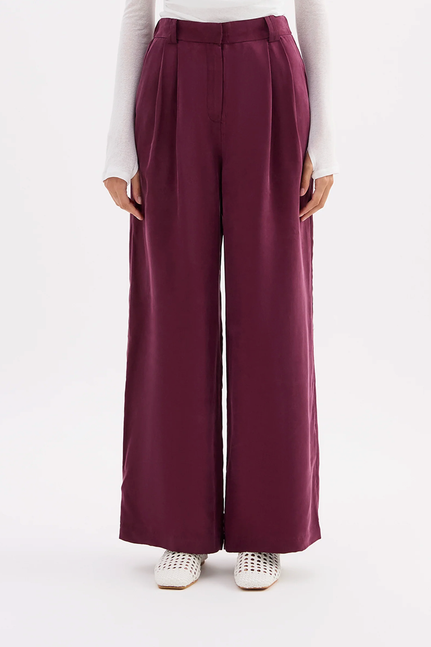 Lea Cupro Pant - Merlot