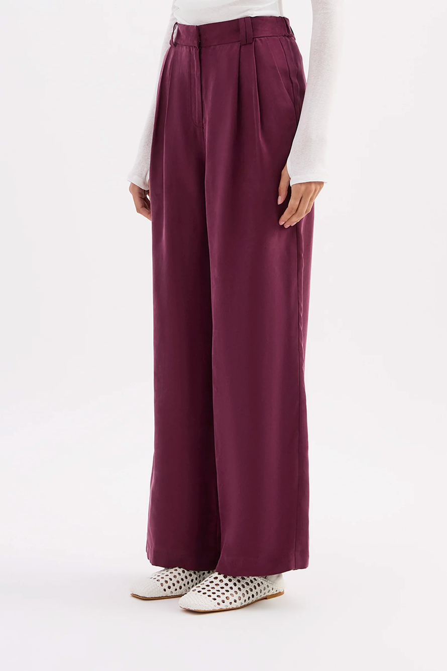 Lea Cupro Pant - Merlot