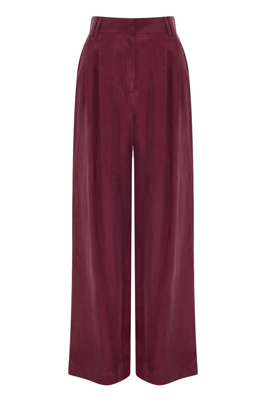 Lea Cupro Pant - Merlot
