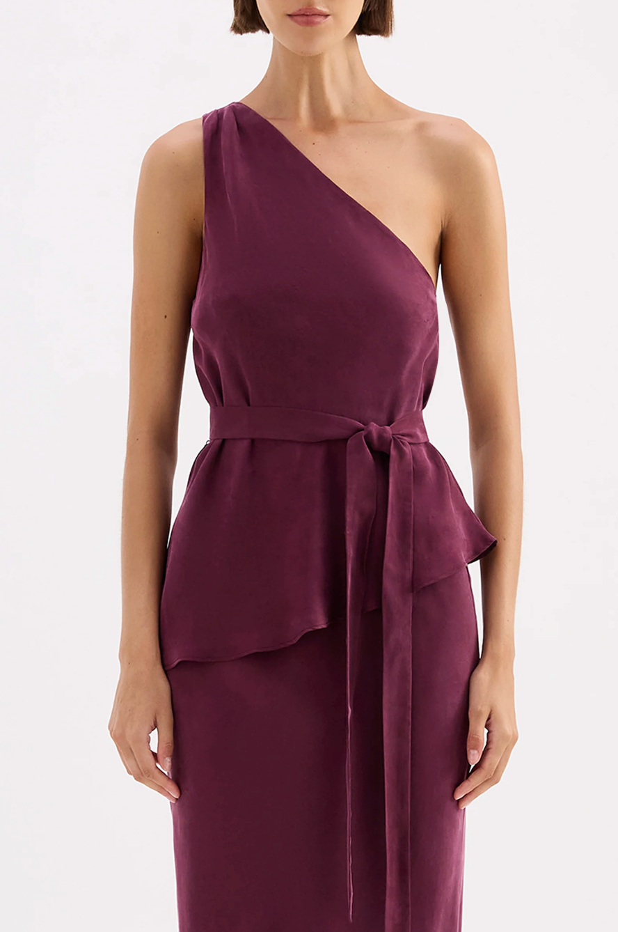 Amaya Cupro Tie Top - Merlot