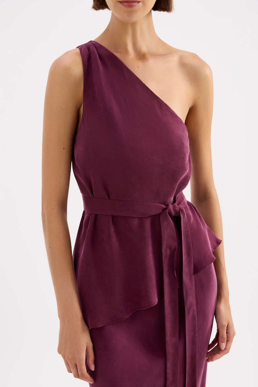 Amaya Cupro Tie Top - Merlot