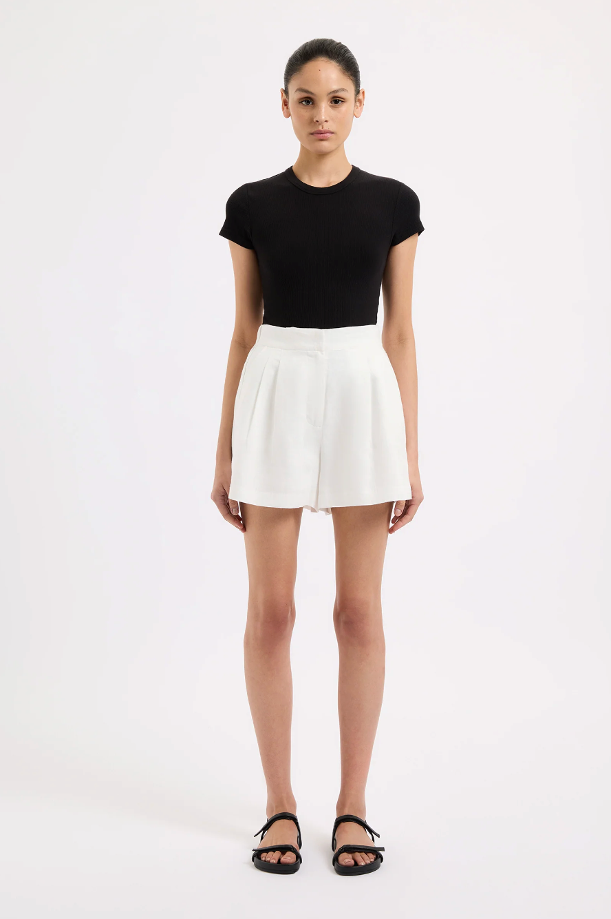Thilda Tailored Linen Short - White