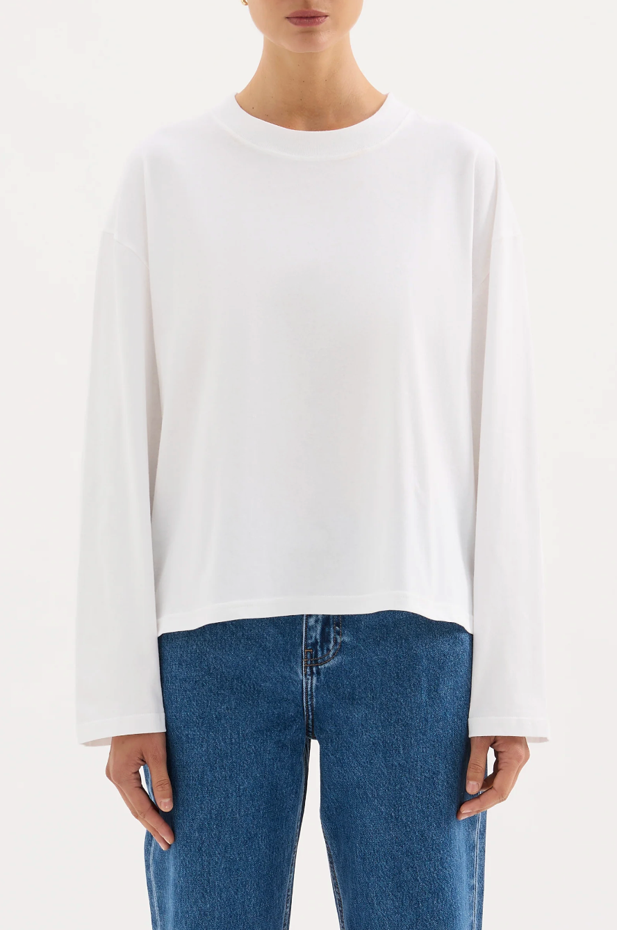 Organic Ls Tee - White
